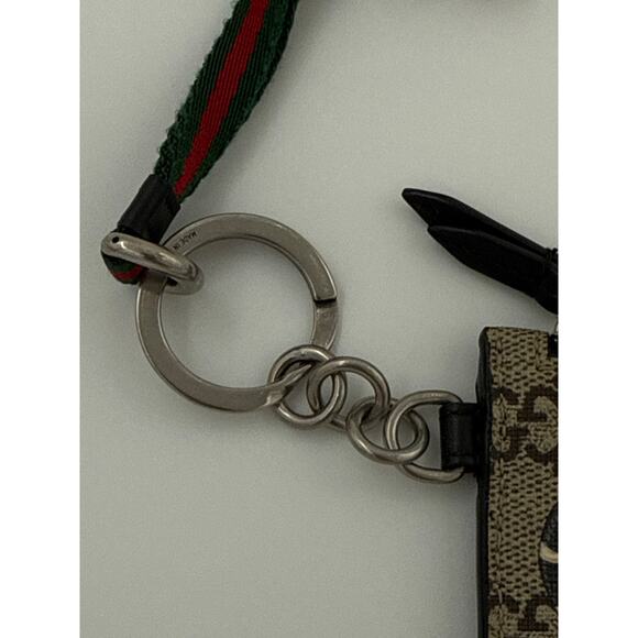 GGC102: Gucci GG Supreme Kingsnake print lanyard coin case card holder - Picture 3 of 5